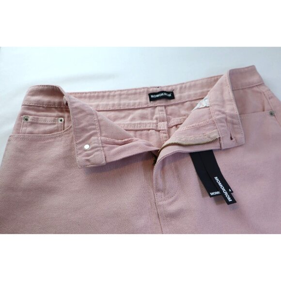 Momo Krom Pastel Light Pink Mini Skirt with‎ Pockets & Button Closure size Large - Picture 7 of 13